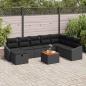 Preview: ARDEBO.de - Gartensofa-set 9 stk. Schwarz Poly Rattan