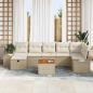 Preview: Garten Sofa Set 8-teilig Beige Rattan, Polyester Ecksofa