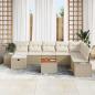 Preview: Garten Sofa Set 9-teilig Beige Rattan, Polyester Garten Sofa Set