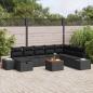 Preview: ARDEBO.de - Gartensofa-set 9 Stk. Schwarz Poly Rattan