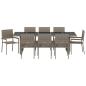 Preview: 9-teiliges Garten-Esszimmer-Set Grau Poly Rattan