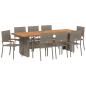 Preview: Garten Essgruppe 9 pcs Grau Poly-Rattan