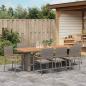 Preview: Garten Essgruppe 9 pcs Grau Poly-Rattan