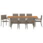 Preview: Garten Essgruppe 9 pcs Grau Poly-Rattan