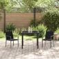 Preview: 3-teiliges Garten-Esszimmer-Set mit Kissen Schwarz Poly Rattan