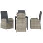Preview: 5-teiliges Garten-Esszimmer-Set mit Kissen Graues Poly-Rattan