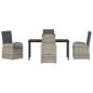 Preview: 5-teiliges Garten-Esszimmer-Set mit Kissen Grau Poly Rattan