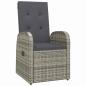Preview: 7-teiliges Garten-Esszimmer Set mit Kissen Grau Poly Rattan