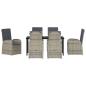 Preview: 7-teiliges Garten-Esszimmer Set mit Kissen Grau Poly Rattan