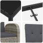 Preview: 7-teiliges Garten-Esszimmer Set mit Kissen Grau Poly Rattan