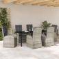 Preview: Garten Essgruppe mit Kissen 7 pcs Grau Poly-Rattan