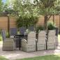 Preview: ARDEBO.de - Garten Essgruppe 9 stk. Grau Poly-Rattan