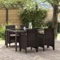 Preview: ARDEBO.de - Gartensessel mit Kissen 4 Stück Braun Poly Rattan