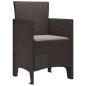 Preview: Gartensessel mit Kissen 4 Stück Braun Poly Rattan