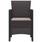 Preview: Gartensessel mit Kissen 4 Stück Braun Poly Rattan