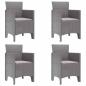 Preview: Gartenstuhl Set aus 4 Hellgrau Kunststoff, Polyester Standard
