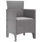 Preview: Gartenstuhl Set aus 4 Hellgrau Kunststoff, Polyester Standard