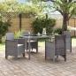 Preview: Gartenstuhl 4er Set Hellgrau mit cremefarbenen Kissen