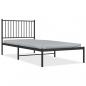 Preview: Bettgestell mit Kopfteil Metall Schwarz 90x200 cm