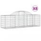 Preview: Gabionen mit Hochbogen 8 Stk. 200x50x60/80 cm Verzinktes Eisen