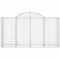Preview: Gabionen mit Hochbogen 2 Stk. 200x50x100/120cm Verzinktes Eisen