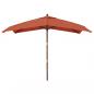 Preview: Sonnenschirm mit Holzmast Terrakotta 300x300x273 cm