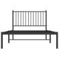 Preview: Bettgestell mit Kopfteil Metall Schwarz 100x190 cm