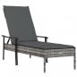 Preview: Sonnenliegen 2 Stk. mit Tisch und Auflagen Grau Poly Rattan
