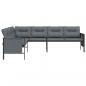 Preview: Garten-Ecksofa Anthrazit Stahl und Textilene
