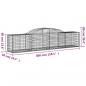 Preview: Gabionen mit Hochbogen 15 Stk. 300x50x60/80 cm Verzinktes Eisen