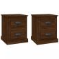 Preview: Nachttische 2 Stk. Braun Eiche 39x39x47,5 cm Holzwerkstoff