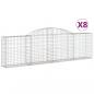 Preview: Gabionen mit Hochbogen 8 Stk. 300x30x80/100 cm Verzinktes Eisen