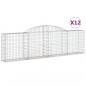 Preview: Gabionen mit Hochbogen 12 Stk. 300x30x80/100cm Verzinktes Eisen
