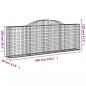 Preview: Gabionen mit Hochbogen 6 Stk. 300x30x100/120cm Verzinktes Eisen