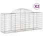 Preview: Gabionen mit Hochbogen 2 Stk. 200x50x80/100 cm Verzinktes Eisen