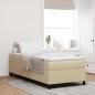 Preview: ARDEBO.de - Boxspringbett mit Matratze Beige, Weiß Cord-Stoff 100 x 200 cm