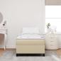 Preview: Boxspringbett mit Matratze Beige, Weiß Cord-Stoff 100 x 200 cm