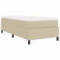 Preview: Boxspringbett mit Matratze Beige, Weiß Cord-Stoff 100 x 200 cm