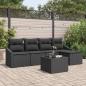Preview: ARDEBO.de - Garten-Sofa-Set Set von 6 Schwarz Poly-Rattan, Polyester, Schaum