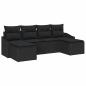 Preview: Garten Sofa Set 6-teilig Schwarz Poly-Rattan Gartenmöbel