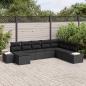Preview: ARDEBO.de - Garten Sofa Set Set aus 8 Schwarz Poly Rattan Outdoor Sofa