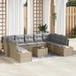 Preview: ARDEBO.de - Garten-Sofa-Set Set von 10 Beige und Grau Polyethylen-Rattan