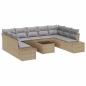 Preview: Garten-Sofa-Set Set von 10 Beige und Grau Polyethylen-Rattan