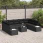 Preview: Garten Sofa Set Set von 10 Schwarz Rattan, Polyester, Stahl