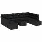 Preview: Garten Sofa Set Set von 10 Schwarz Rattan, Polyester, Stahl