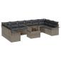 Preview: Garten Sofa Set 11 Teile Grau Rattan Garten Sofa Set Rechteckig