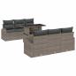 Preview: Garten Sofa Set 7-teilig Braun, Grau Poly-Rattan, Olefin-Gewebe