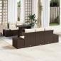 Preview: ARDEBO.de - Garten Sofa Set 6-teilig Braun Poly-Rattan Outdoor-Sofa-Set