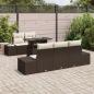 Preview: Sofa Set mit Kissen 6 pcs Braun und Creme Poly-Rattan
