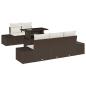 Preview: Sofa Set mit Kissen 6 pcs Braun und Creme Poly-Rattan